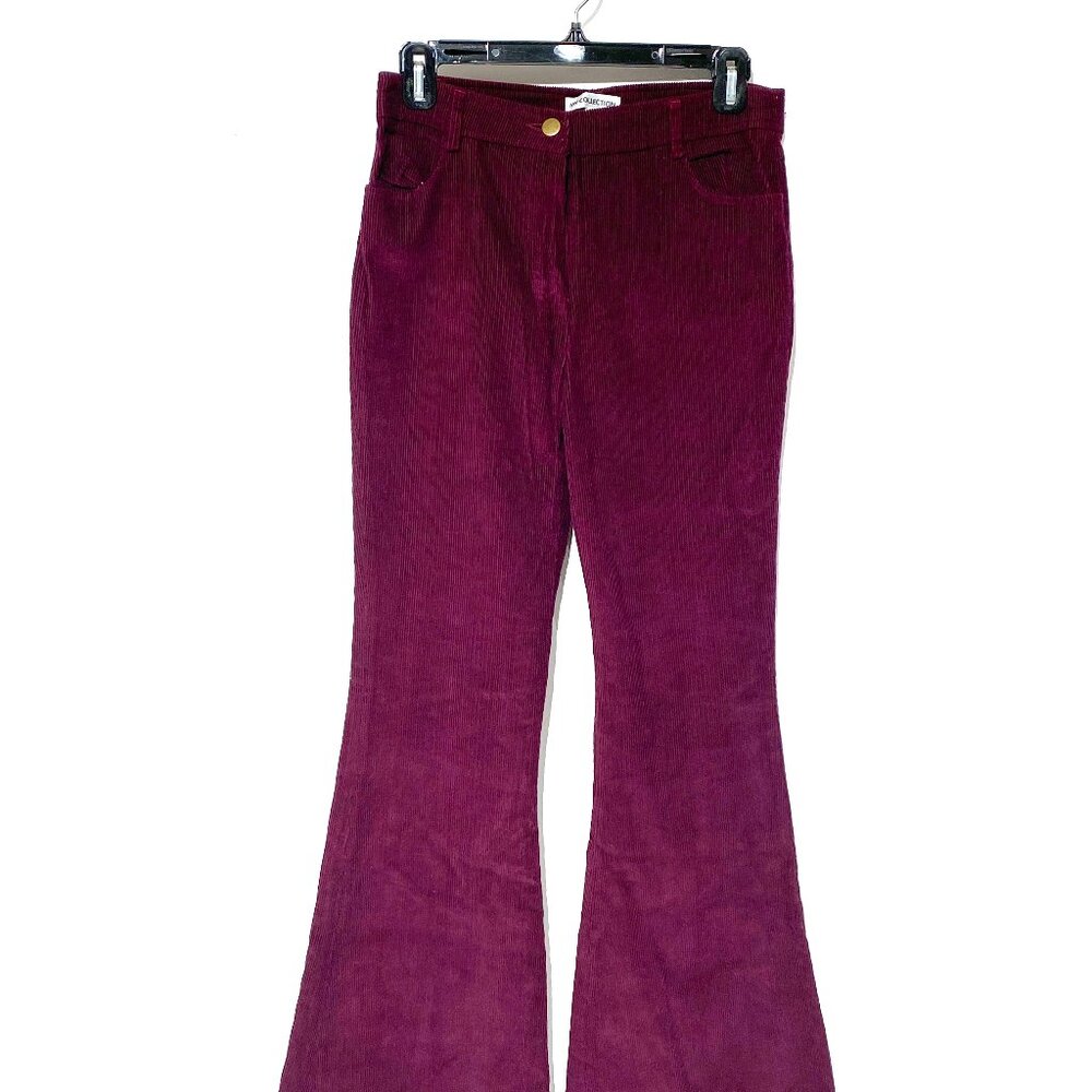 Vintage Dark Burgundy Corduroy Cotton Bootcut Pants for Women, NWOT